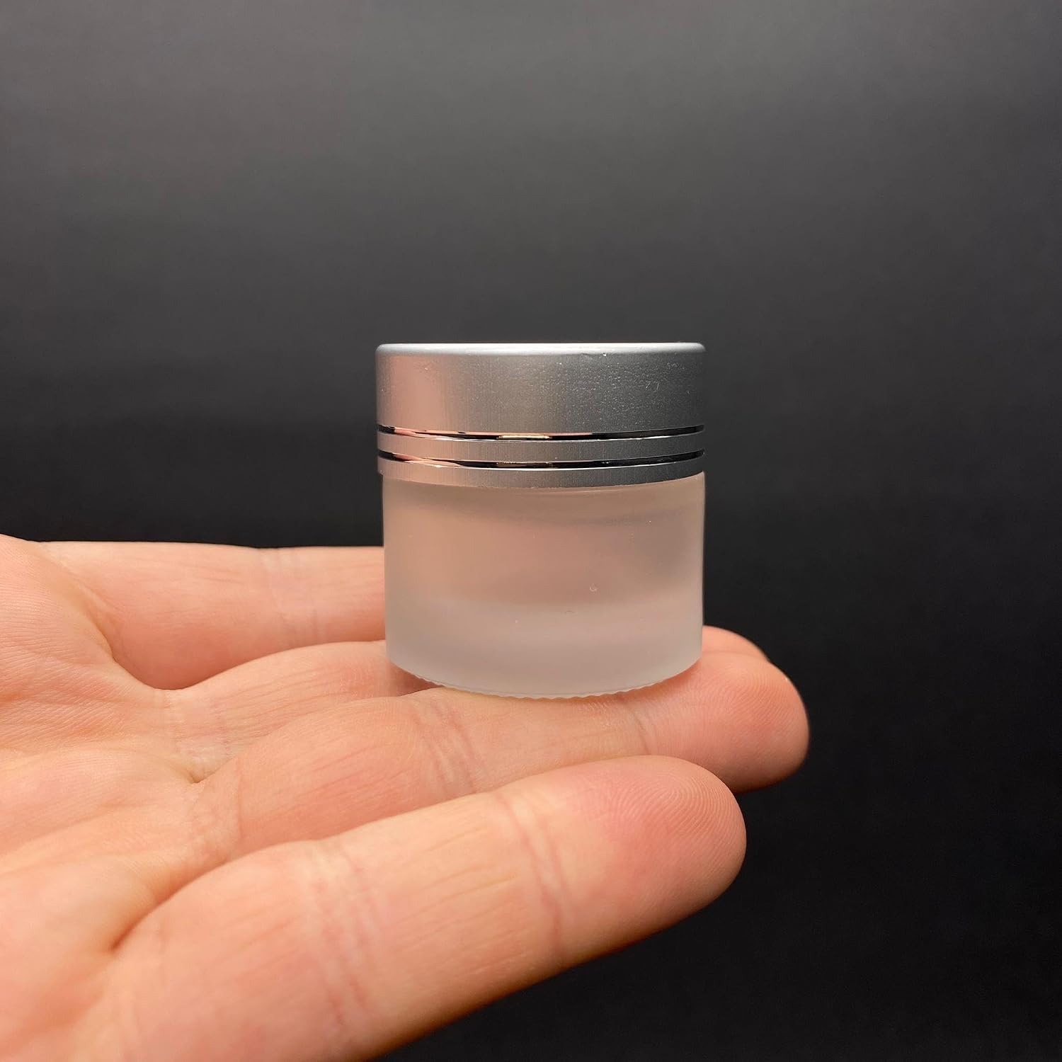 10 cc Buzlu Cam Krem Kavanoz, Gümüş Kapaklı İç Contalı, 10ml Buzlu Cam Krem Kavanoz x 10 Adet
