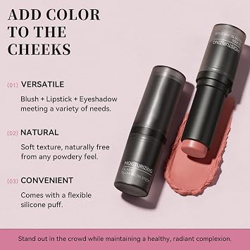 Blush Stick for Cheeks 8g Double-End Cream Blusher Stick Cosmetics