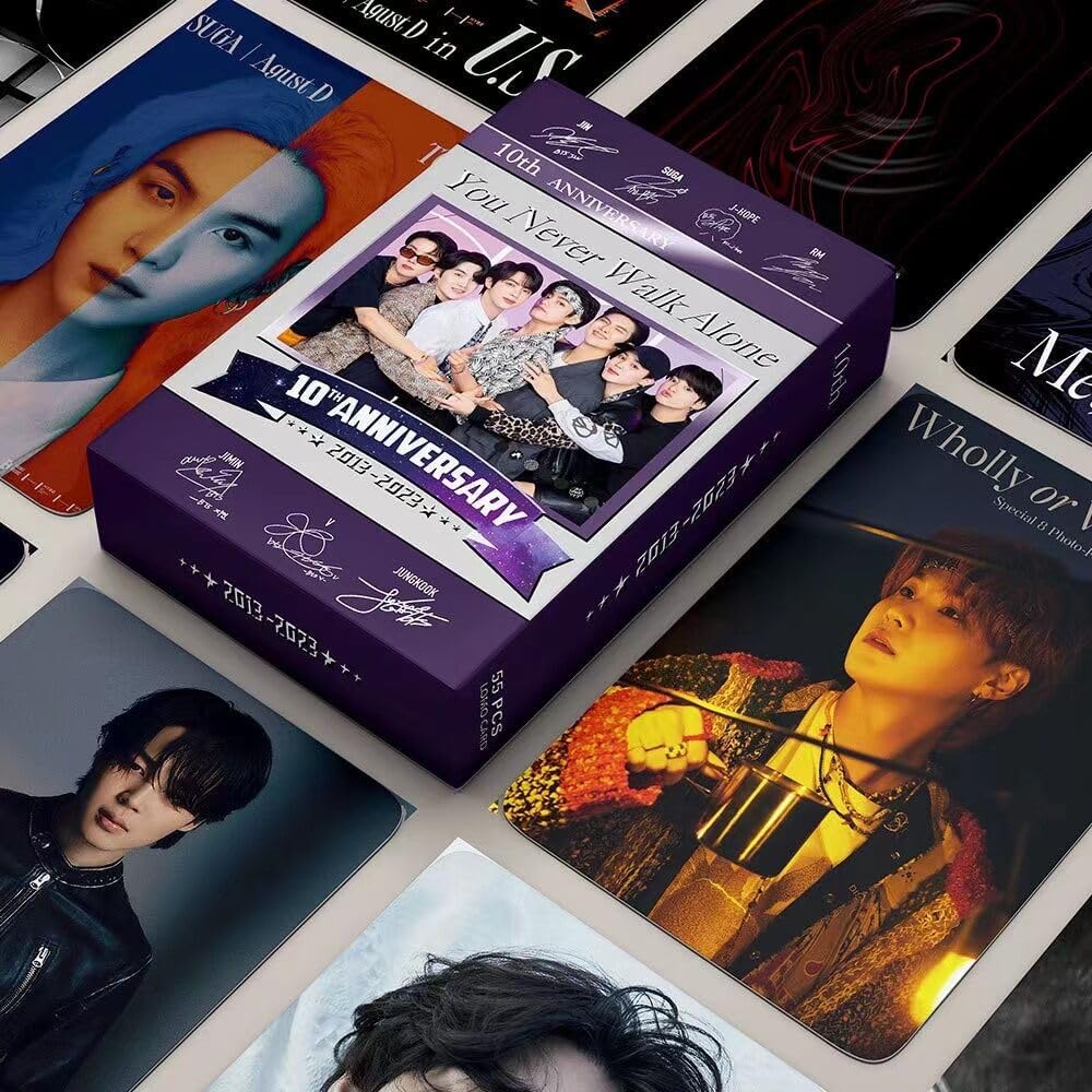 54PCS Lomo Cards PhotoCards Merchandise 2023-2024 Season's Greeting Postcards Photos(Purple)