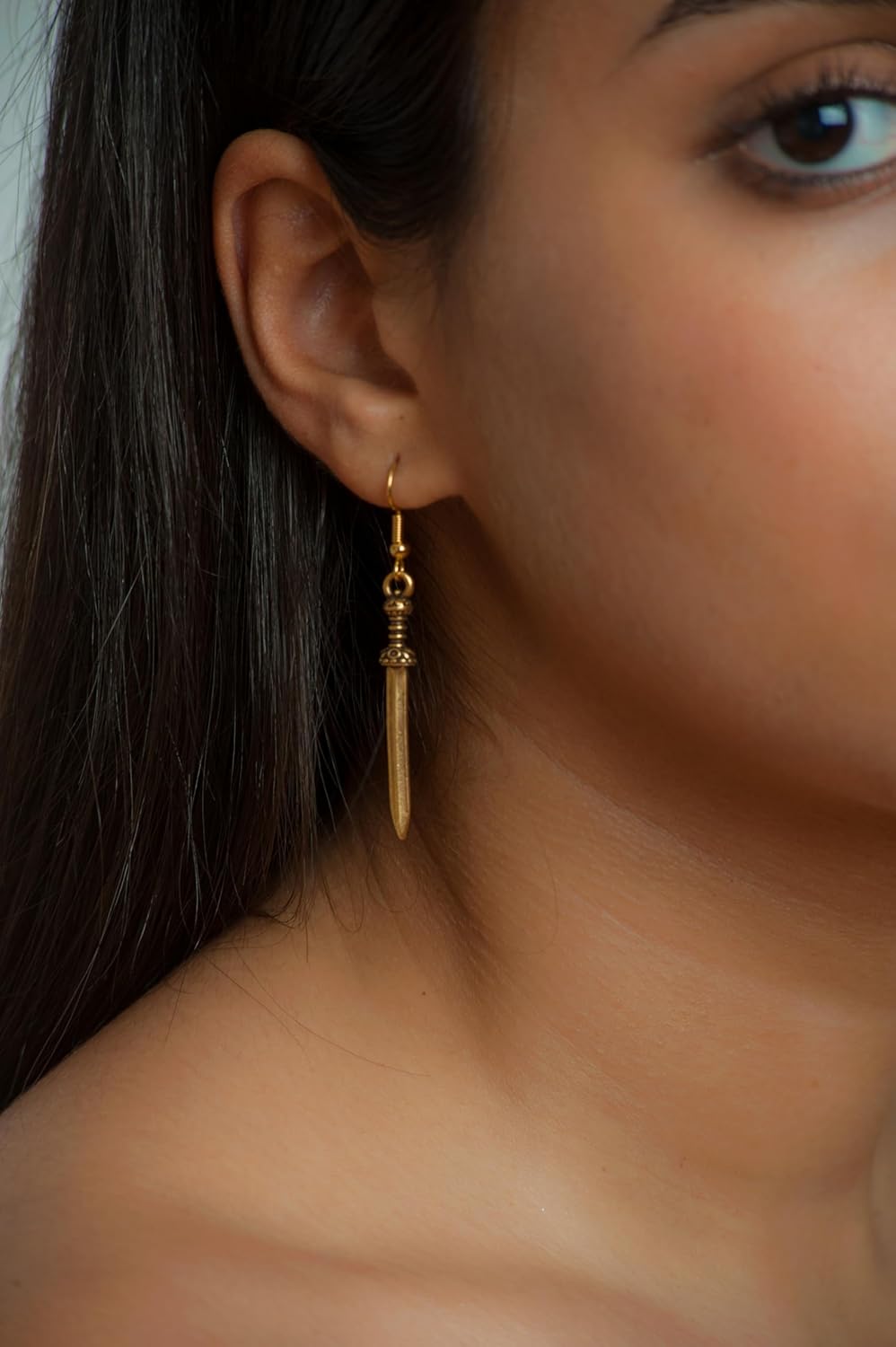 Ancient Roman Sword Earrings - Roman legionary - Dagger Knife Jewelry - Antique Gold Plated - Made in the USA