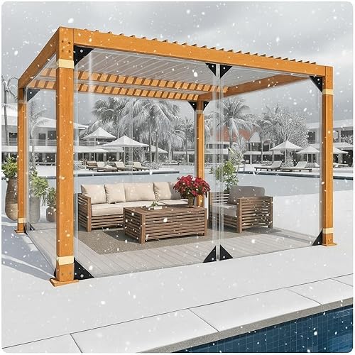 Lona de PVC transparente, resistente al agua, con ojales (10 x 13.1 pies (9.8 x 13.1 ft))