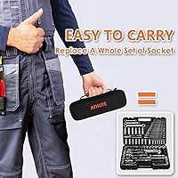 Vista 6 de Kit de herramientas de llave de vaso universal de 0.39 a 0.79 pulgadas, juego de herramientas de agarre con llave de trinquete 3/8, adaptador