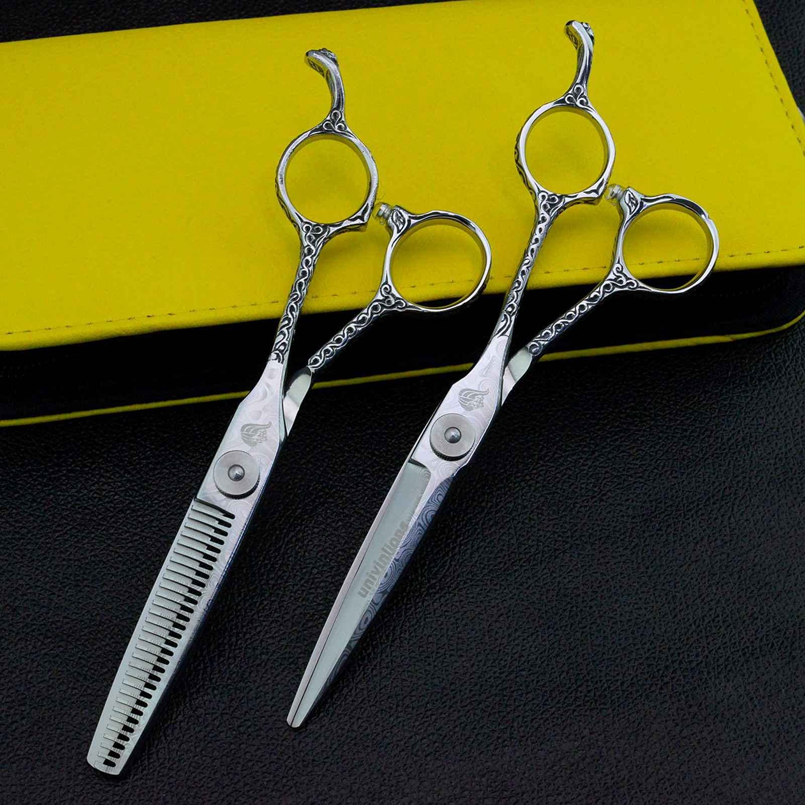 6.0 cal Nożyczki do włosów Profesjonalne fryzjerstwo Produkt Barber Nożyce Kit Nożyczki Fryzjer Akcesoria do Hairdresser Hair Cążki Japońskie Styling Nożyczki Fryzjer