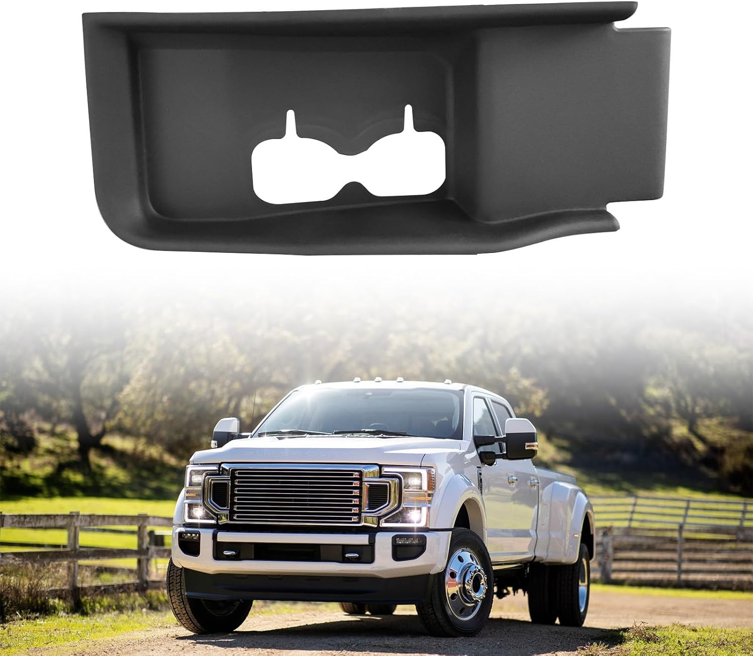 telfair Front Passenger Side Tow Hook Bezel Compatible with 2020-2022 Ford F-250 F-350 F-450 Super Duty, Replacement for Part Numbers LC3Z8310G, LC3Z8200AD（Black ）
