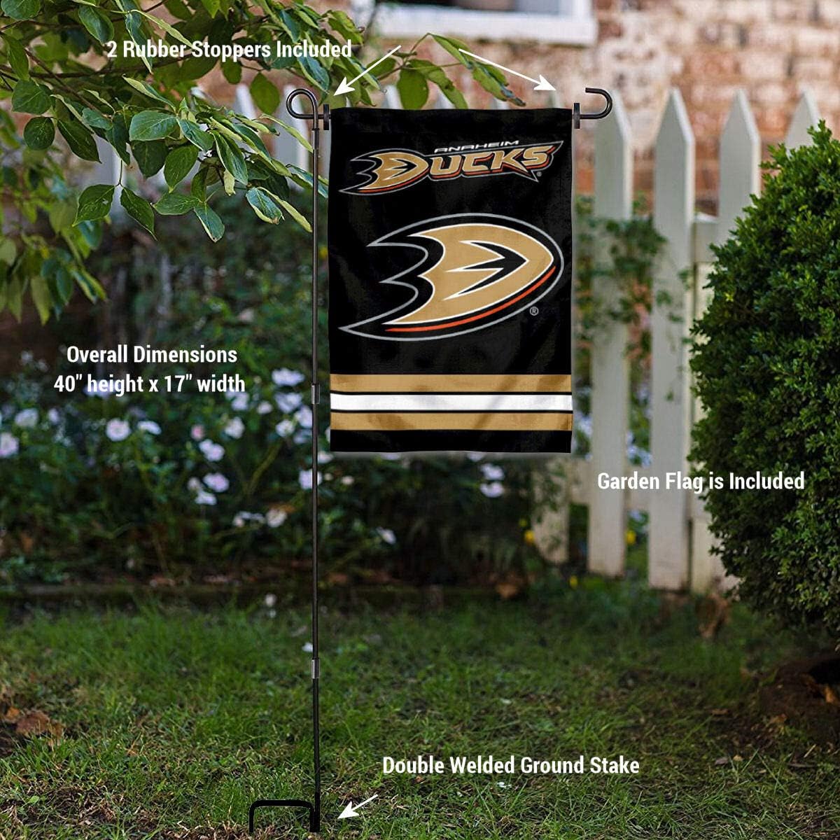 Anaheim Ducks Garden Flag with Pole Stand Holder - Image 3