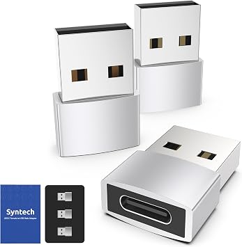 Syntech USB C to USB Adapter 3-Pack, Female to Male Converter, Aluminum