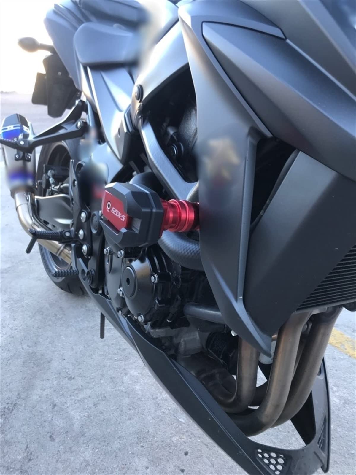 Protection Chutes pour Suzuki GSX-S750 GSX-S1000 GSXS750 GSX S750 1000 Moto Chute Protection Cadre Curseur Carénage Garde Crash Pad Protecteur (Color : Rot)