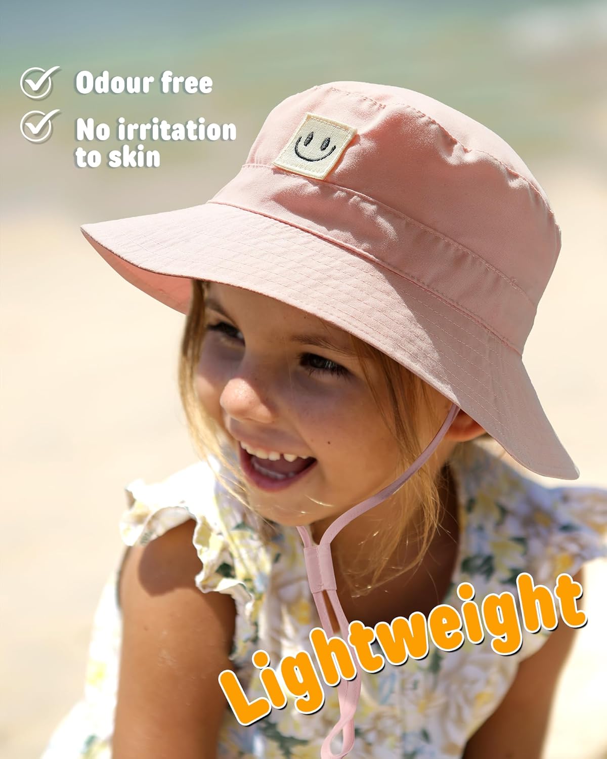 FURTALK Baby Sun Hat Smile Face Toddler Boys Girls Bucket Hat 0-5 Years Kids UPF 50+ Sun Protection Summer Hats - Image 3