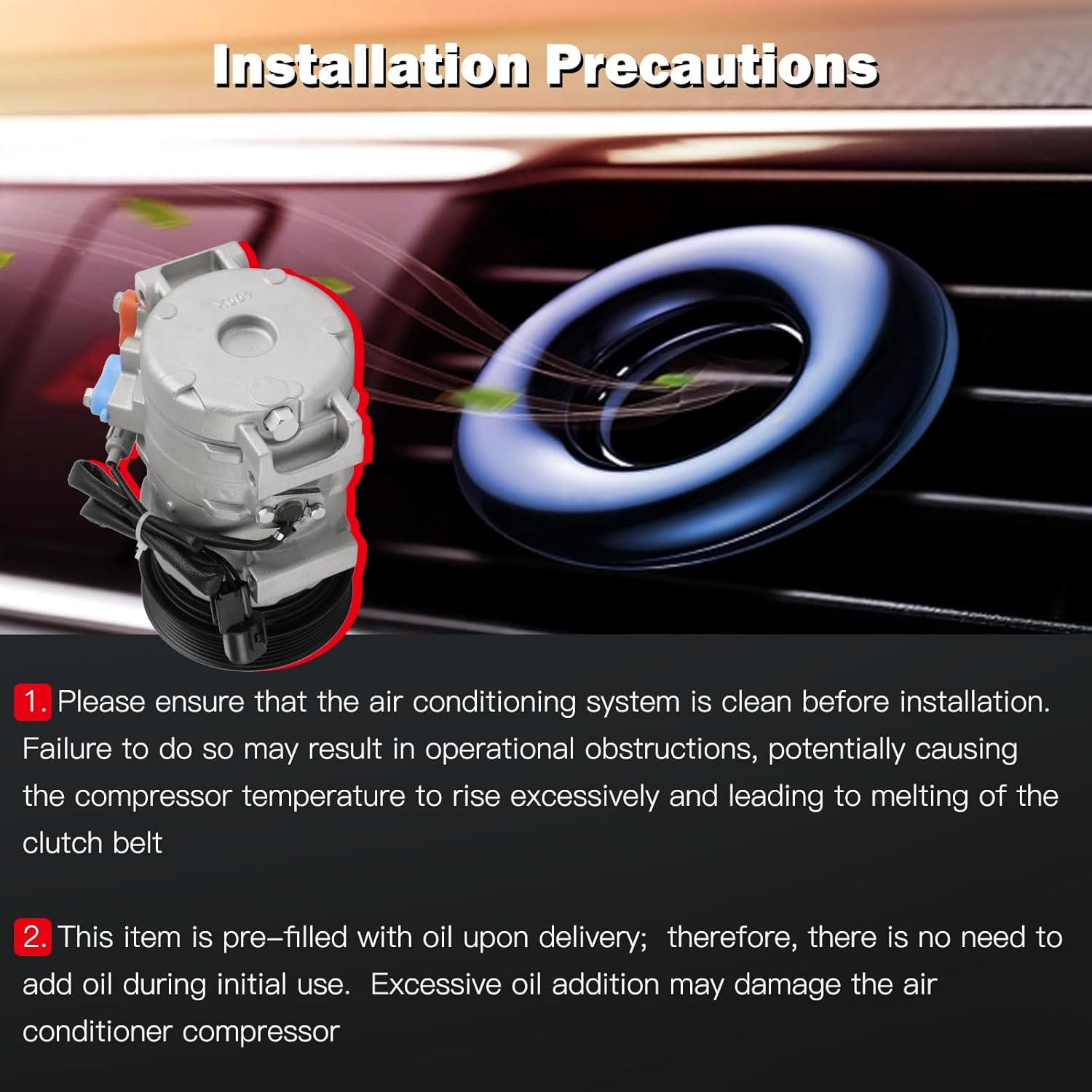 CCIYU Air Conditioning Compressor with Clutch for Mitsubishi Montero 3.5L 2000-2002 3.8L 2003-2006 Replaces AC Compressor for Car