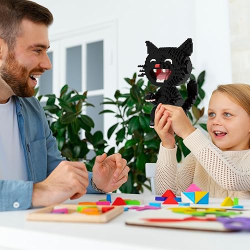Vista 75 de Larcele Juego de mini bloques de construcción para gatos, ladrillos de juguete de construcción 3D para bricolaje, 1390 piezas KLJM-05