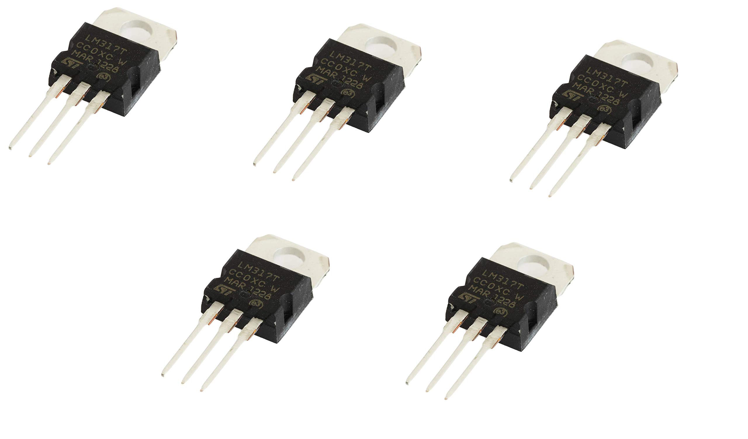 TechWiz LM317 Voltage Regulator IC TO-220 Adjustable Three-Terminal Regulators Field Effect Transistor Original Integrated circuit electronic Components (5 Pcs)