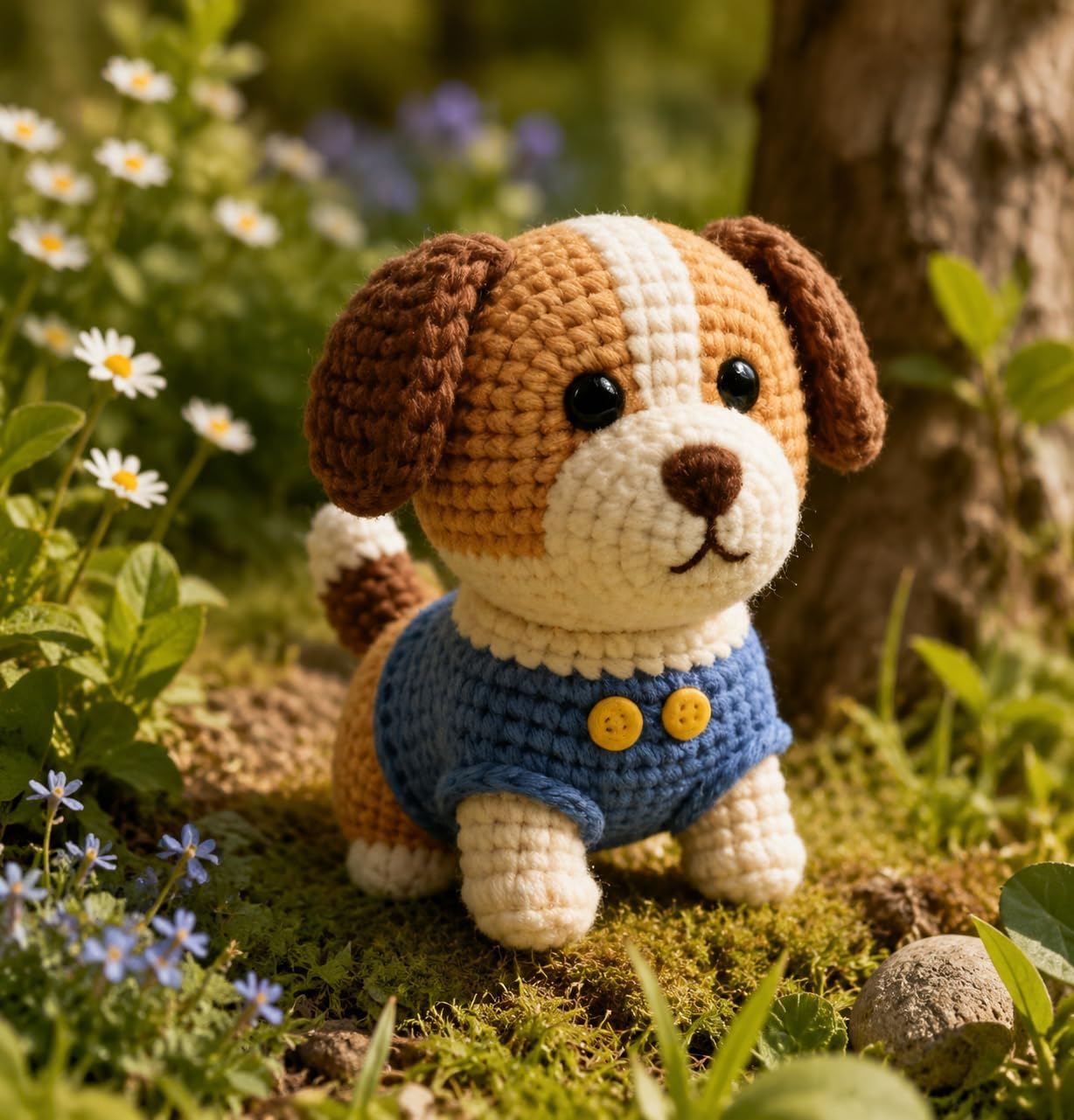Puppy Dog in Blue Sweater Amigurumi Crochet Kit for Beginners, Complete DIY Craft Supplies with Instructions, Cute Sitting Dog Animal Crochet Starter Kit, Handmade Decor Gift for Aminal Lovers image 4