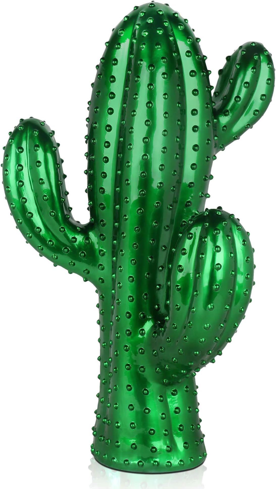 'Cactus 2 Grand' – Pop Art Sculpture in Resin Metal Effect – Green – H68 cm