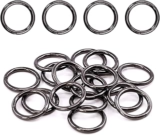 Swpeet 60Pcs Heavy Duty 3/4 Inch - 20mm Gun-Black Multi-Purpose Metal O Ring Metal Rings for Hardware Bags Ring Hand DIY Accessories Keychains Belts and Dog Leas (Gun-Black, 3/4 Inch)