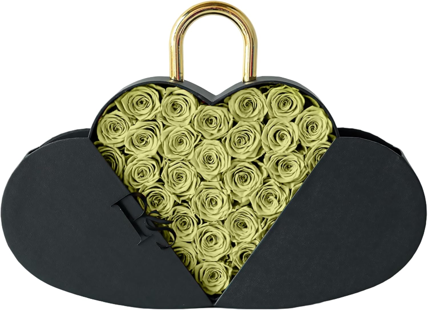 31 Pcs Real Eternal Roses in Heart-Shaped Lock Box - Everlasting Preserved Roses Last 2-5 Years, Luxury Valentine's/Mother's Day/Birthday Gift, Home Decor Keepsake (Matcha Green)