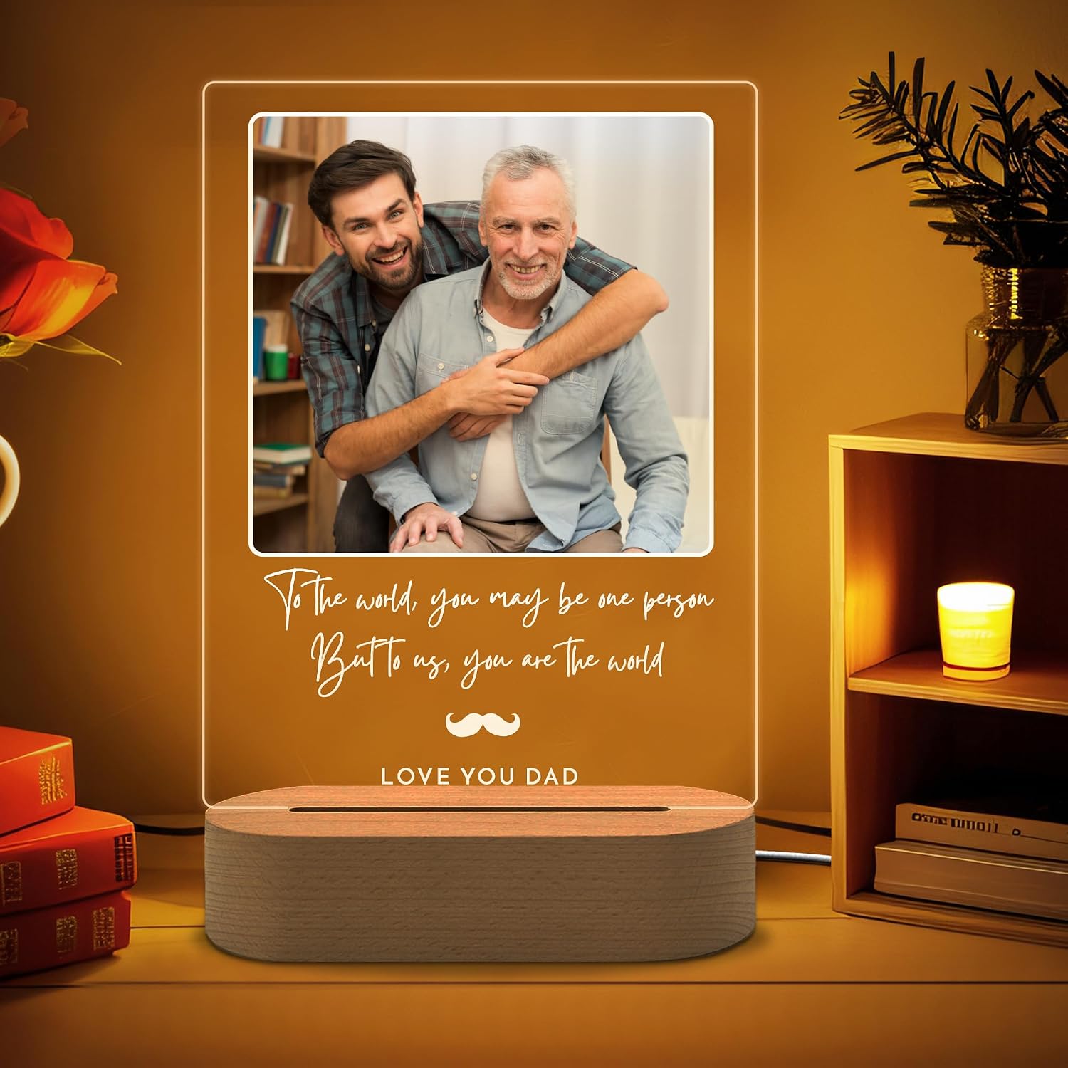 Personalized Father's Day Gifts for Dad from Daughter/Son - Custom Photo Acrylic Plaque - Valentine's Gift for Him/Her, Couples, Boyfriend/Girlfriend