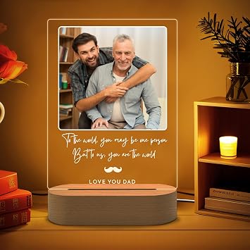 Personalized Fathers Day Gifts for Dad from Daughter/Son - Custom Photo Acrylic Plaque - Valentines Gift for Him/Her, Couples, Boyfriend/Girlfriend