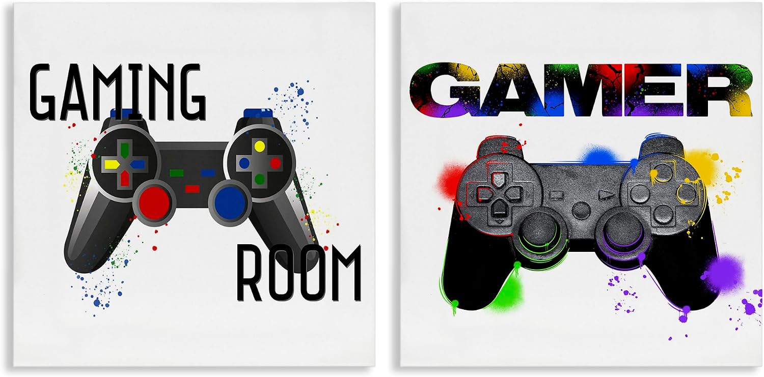 Stupell Industries 'Retro Gaming Room Control'| 2pc Canvas Art Set 2