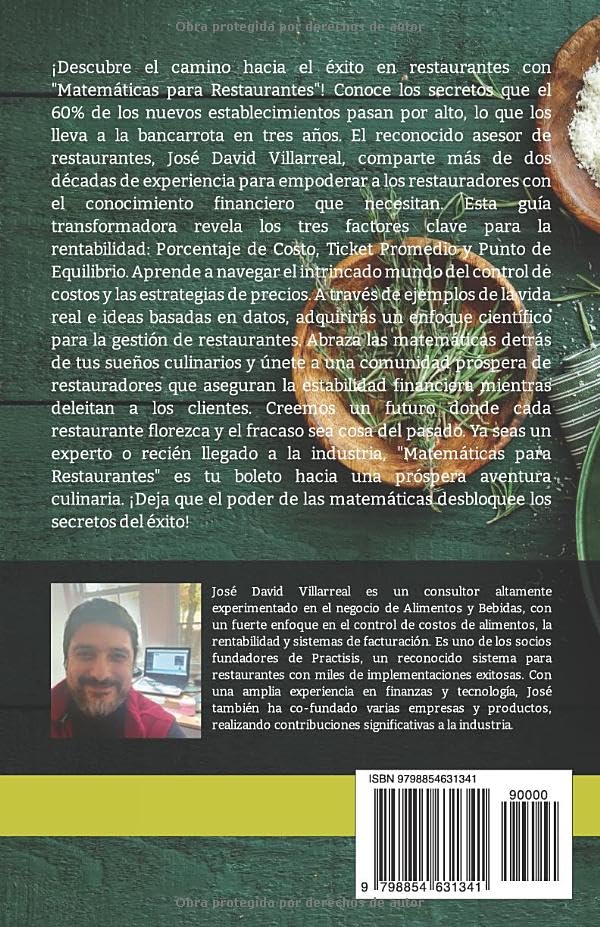 Vista 2 de Matemática para Restaurantes Consigue la rentabilidad de tu negocio con matemática simple (Spanish Edition)