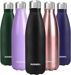 SUNWILL Water Bottle, Insulated Stainless Steel Sports Bottl