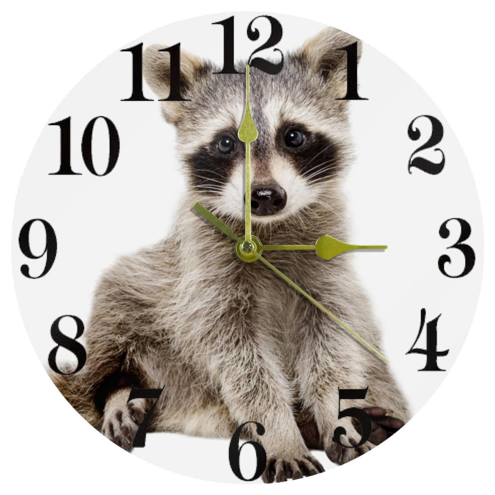 Horloge murale raton laveur silencieuse pour chambre enfant et decoration salon cocooning