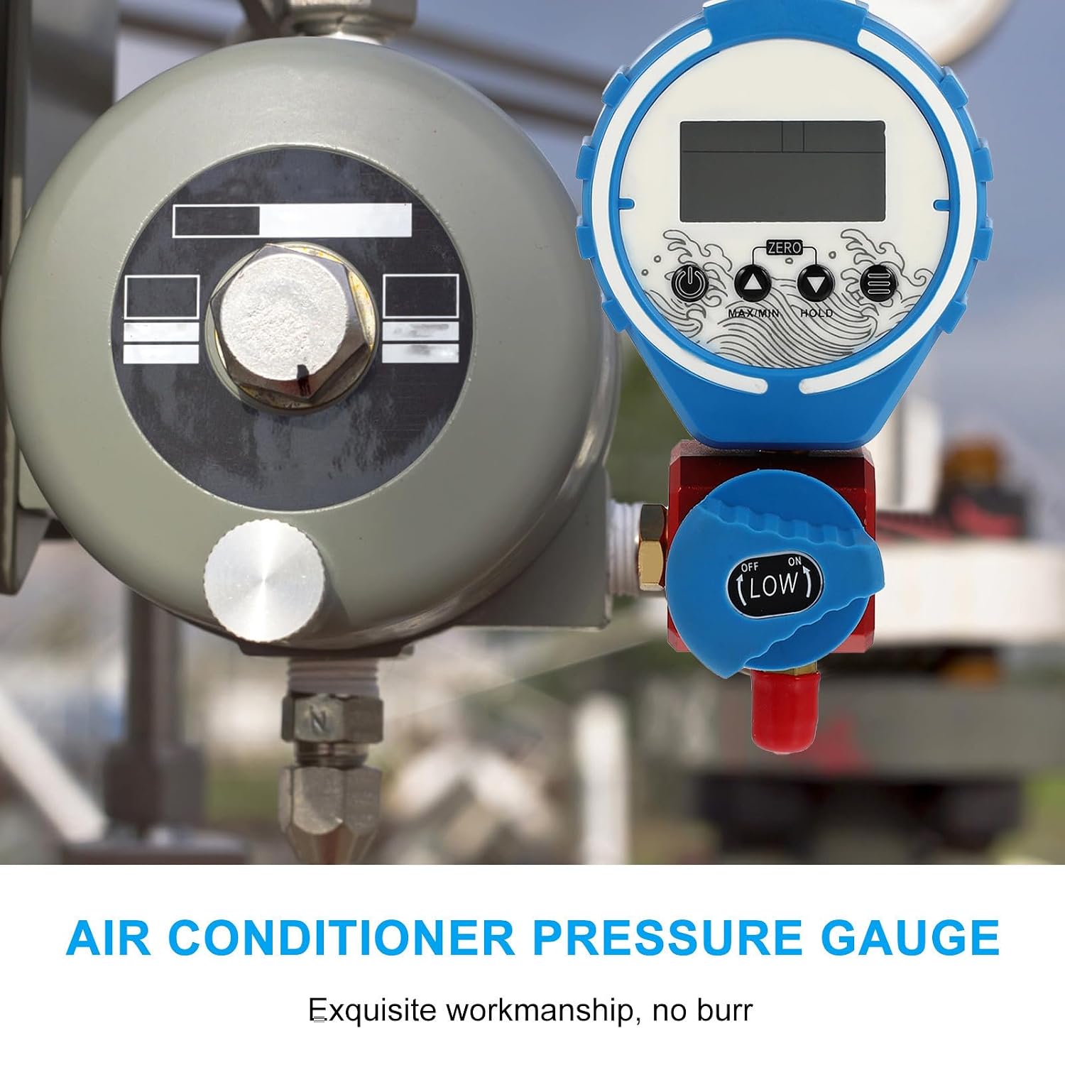 Holibanna Digital Refrigeration Pressure Tester with Plastic and Copper Material, Lightweight Design for Testing and Installation, Stable Performance HVAC Air Conditioner Pressure Gauge