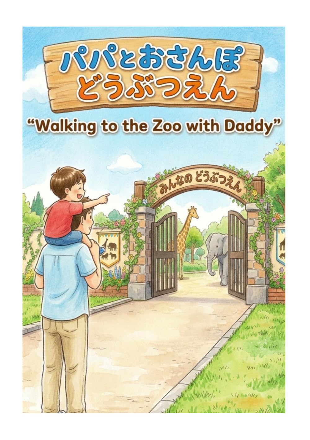 パパとおさんぽどうぶつえん -Walking to the Zoo with Daddy-: Bilingual Picture Book (English - Japanese)