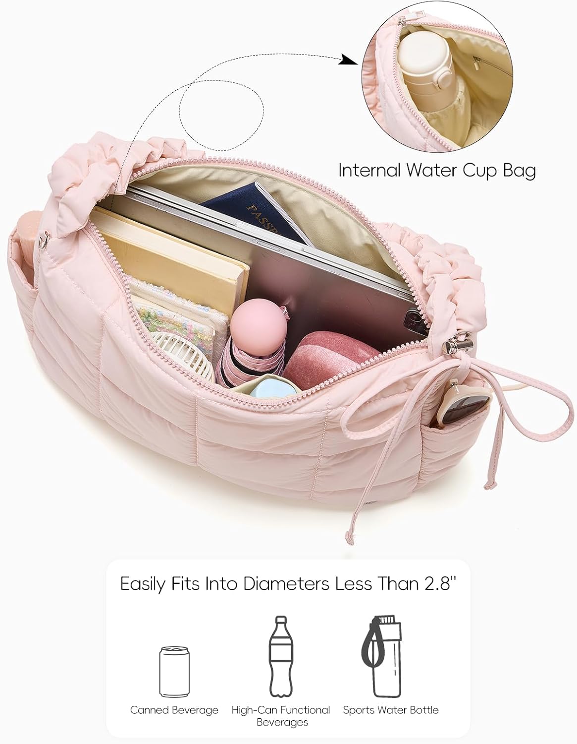 WESTBRONCO Medium Puffer Crossbody Bags for Women Nylon Shoulder Bag Quilted Hobo Bag Women's Handbags with Adjustable Strap - Image 6