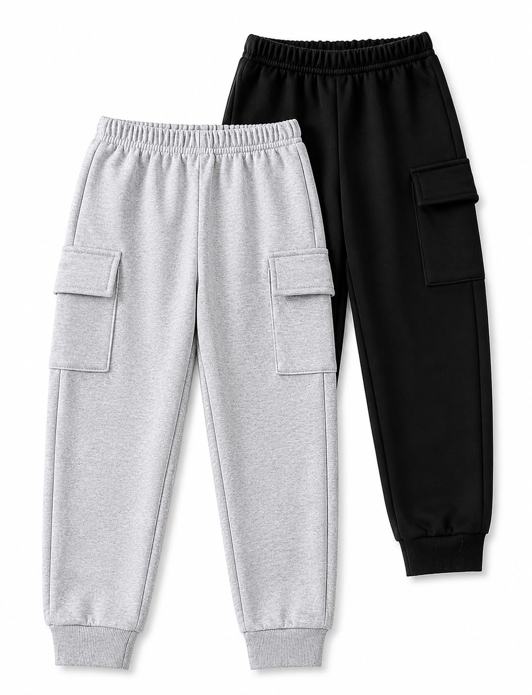 Girls Solid Cargo Jogger Track Pants Combo Pack of 2 | Grey & Royal Blue | Cotton Blend-image-10