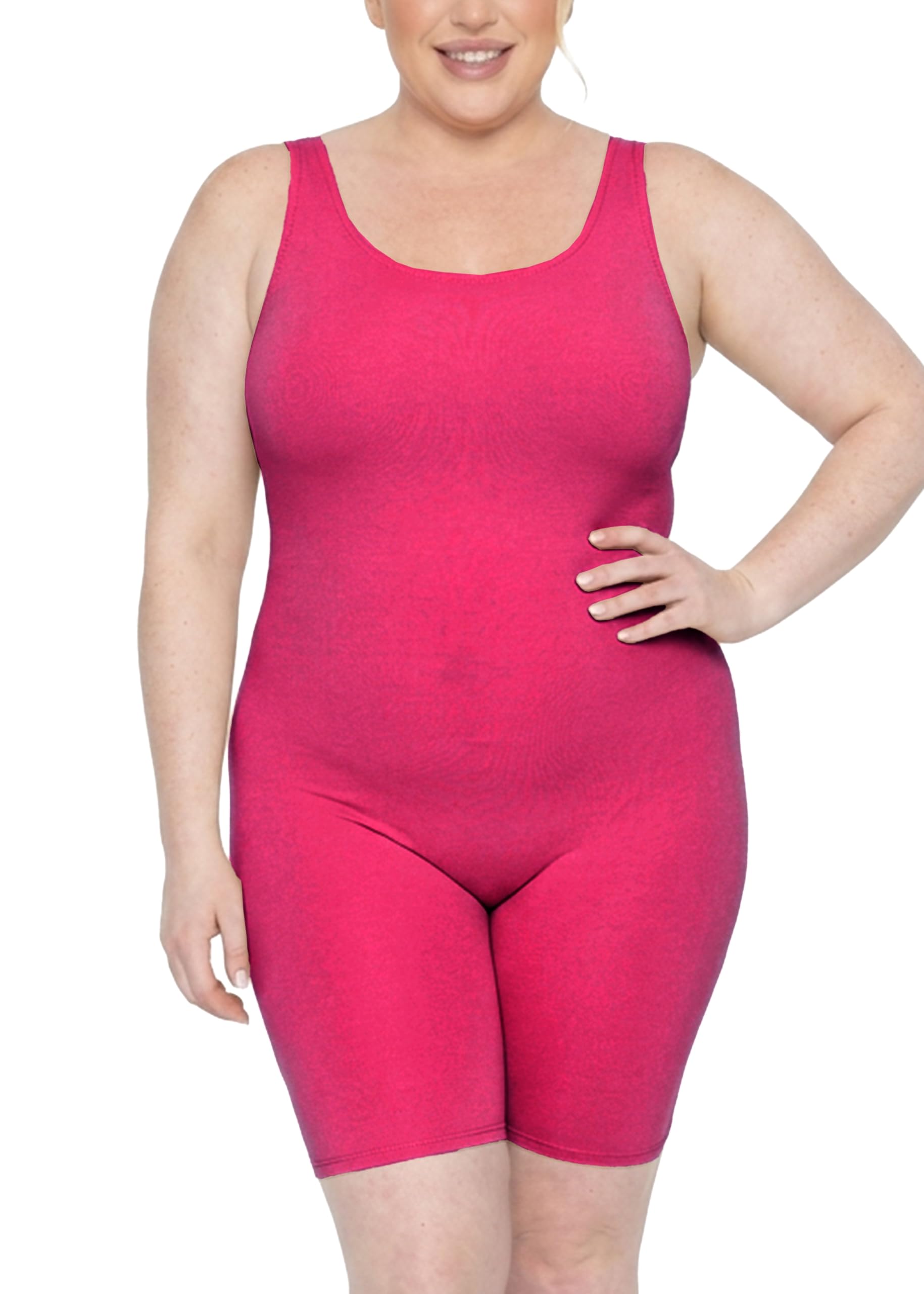 STRETCH IS COMFORT Women's Plus Size Teamwear Cotton Tank Unitard