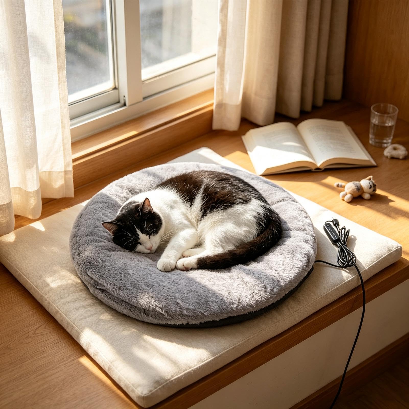 Beheiztes Katzenbett Anti-Biss-Matte mit abnehmbarem waschbarem Bezug