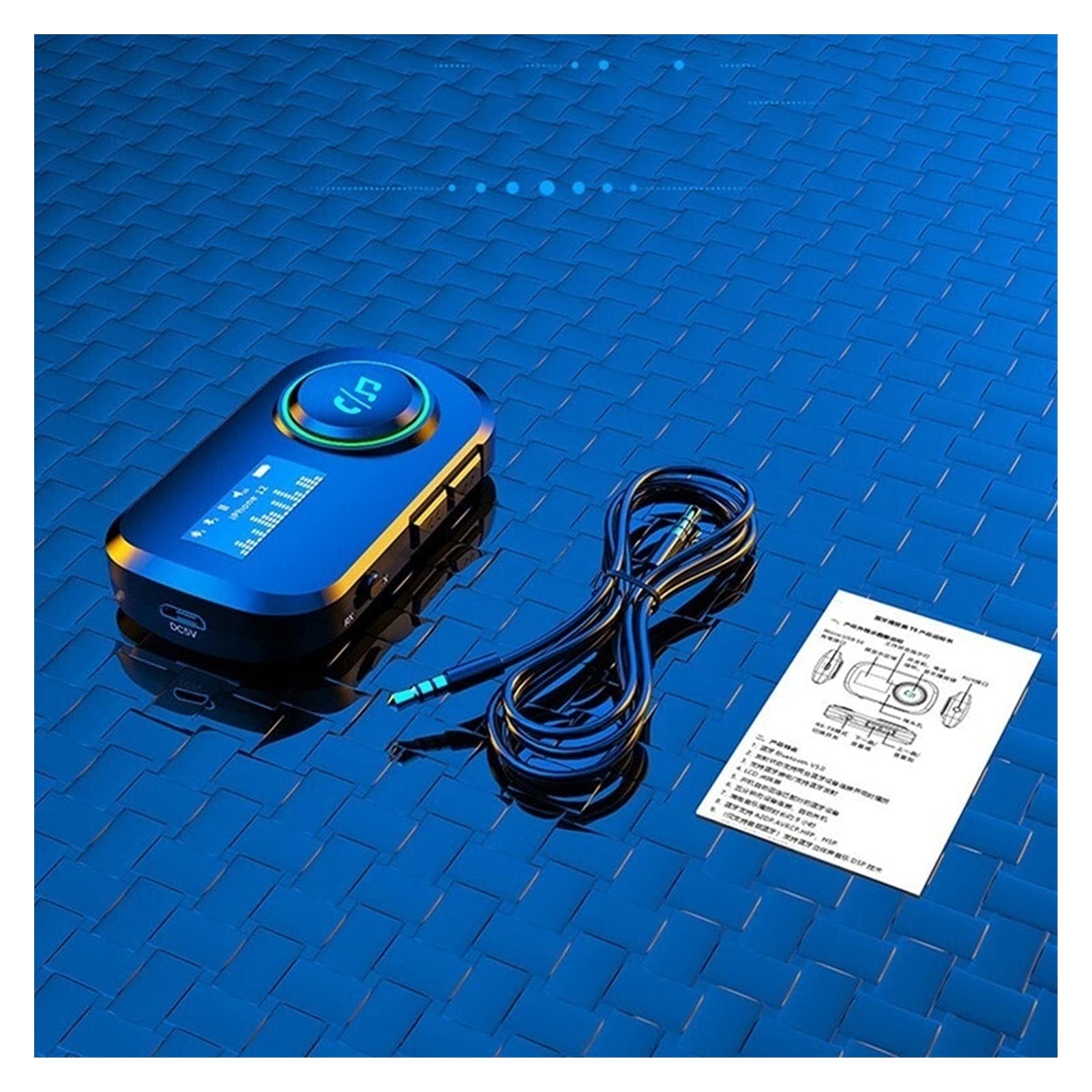 Adapter audio Bluetooth. Odbiornik Bluetooth samochodu 3. 5MM. Jack Audio Muzyka Bluetooth 5.0 Zestaw samochodowy Bezprzewodowy głośnik głośnomówiący głośnik Bluetooth Stereo