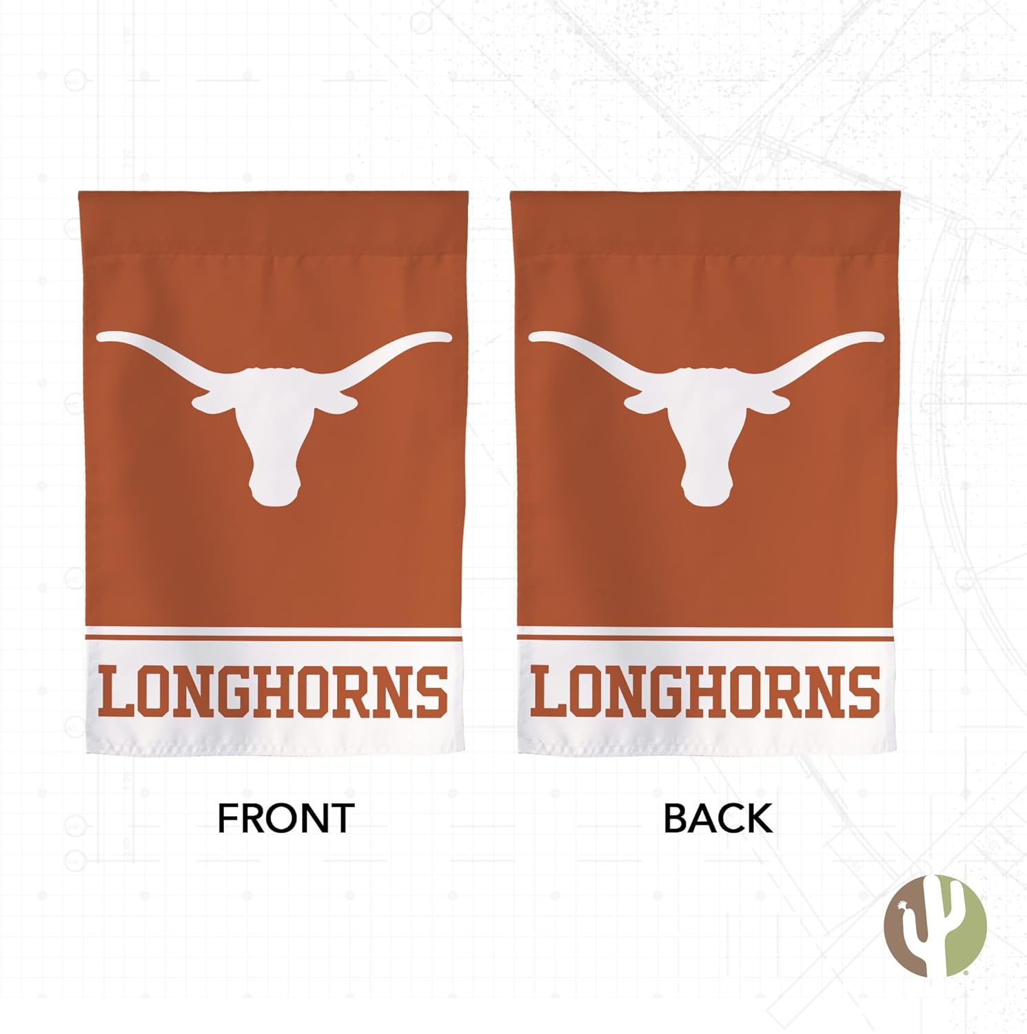 Desert Cactus University of Texas UT Garden Flag – 19 x 12 Inch Texas Longhorns Banner, for Outdoor Display and Events (Design A)