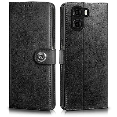 WOW IMAGINE Shock Proof Flip Cover Back Case for Oppo K14x 5G | Oppo A6x | A6s 5G (Magnetic Button Flip Case | Wallet Pockets & Stand | Leather Finish | Haze Black)