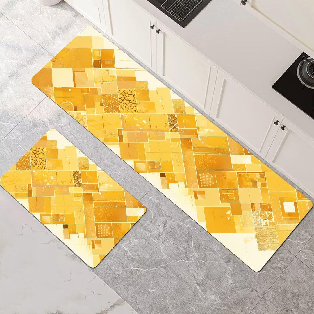Alfombra de cocina antideslizante de secado rápido, juego de dos piezas para la lavandería