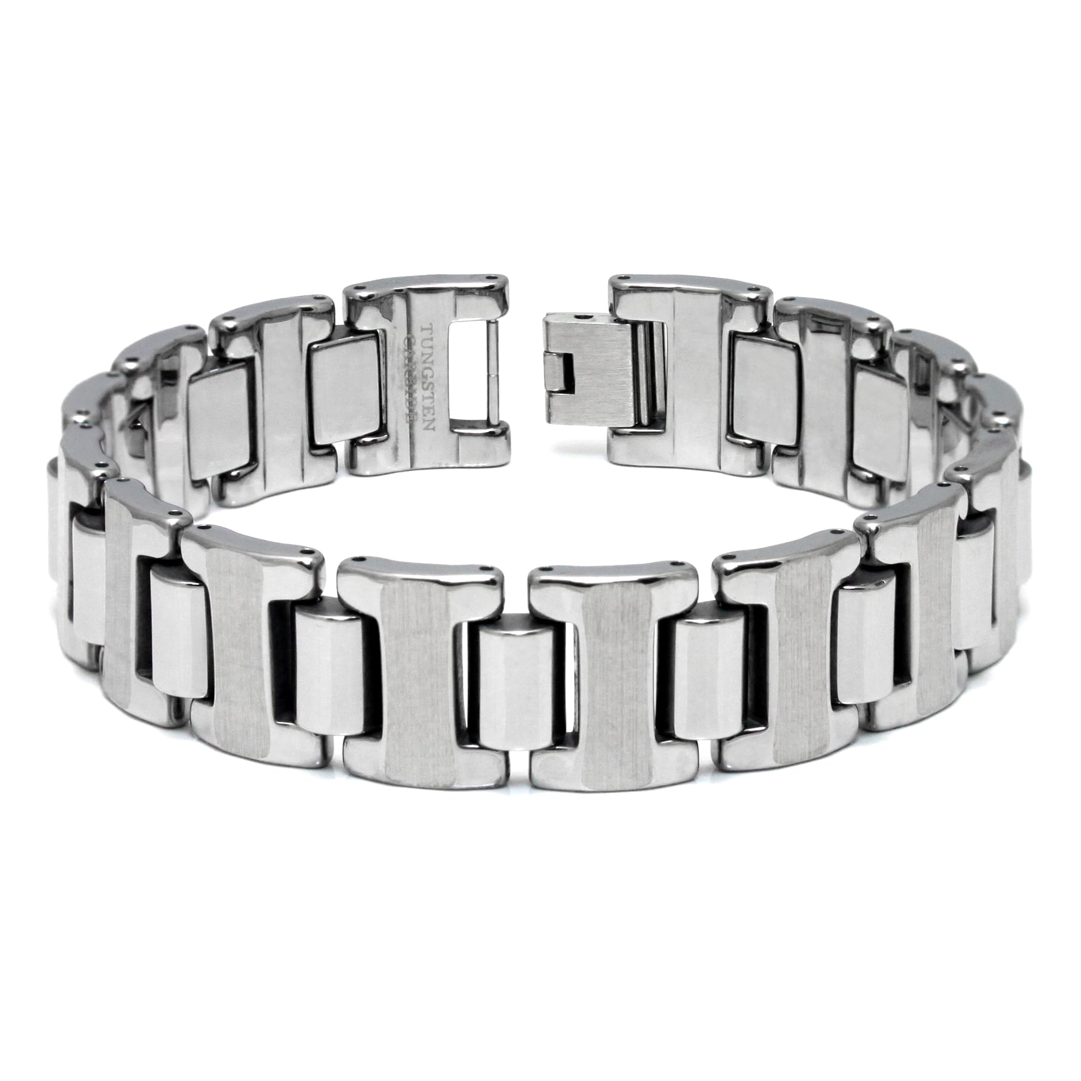 Metal FactoryTungsten Carbide 16MM Men's Link Bracelet (Length 7" - 11")