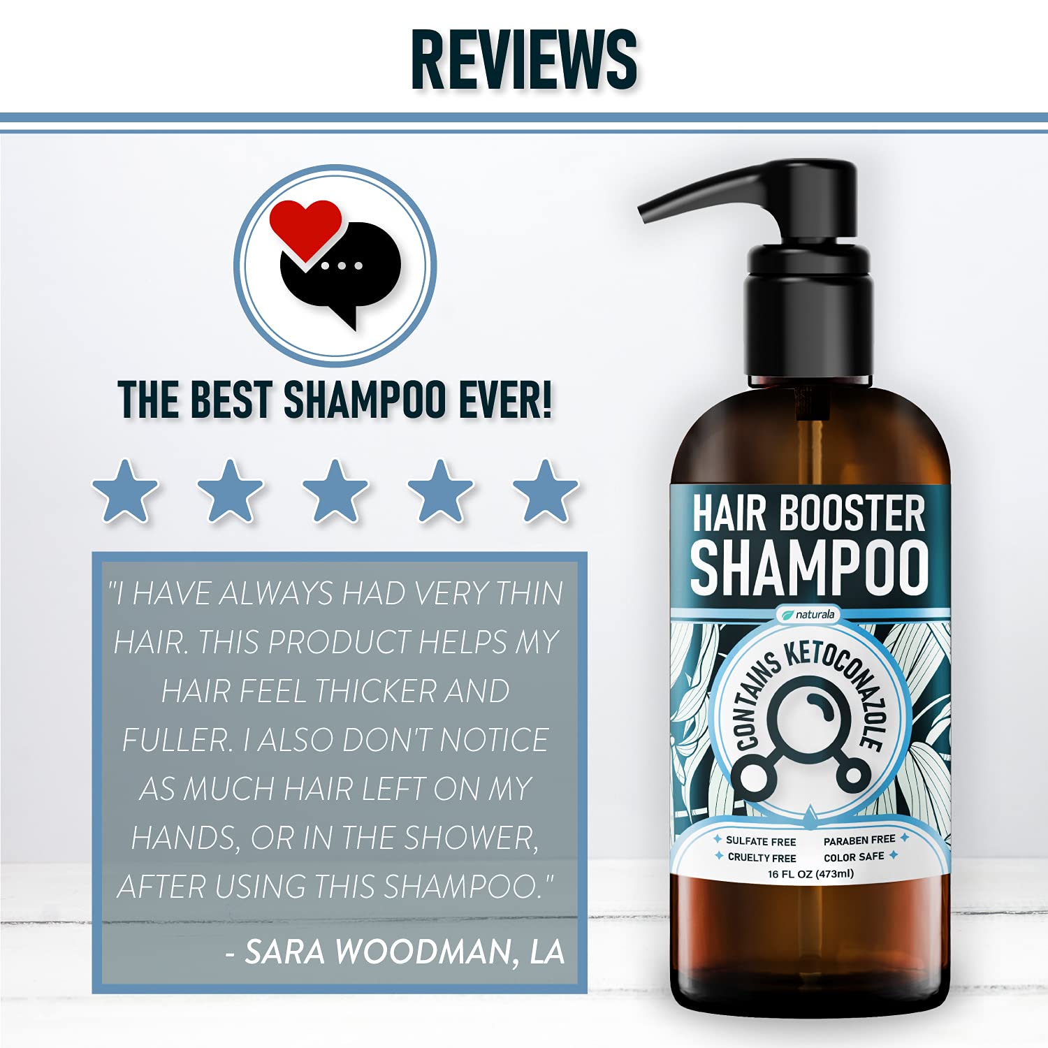 Naturala Hair Booster Biotin Shampoo for Hair Growth AllNatural