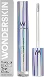 Wonderskin Lip Gloss - Wonderskin Blading Top Gloss, Clear Glitter, Hydrating and High Shine Finish Lip Makeup (Holographic)