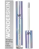 Vista 11 de Wonderskin Brillo de labios Blading Top Gloss, maquillaje de labios hidratante y de acabado de alto brillo (purpurina azul)