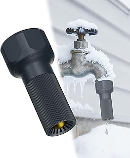 3/4-Inch Thread Faucet Freeze Protection Valve, Freeze Proof Faucet Cover for Outdoors, Winter Frost Proof Auto Temperature Control for Garden, Lawn & Yard Spigot, Black, 1Pack