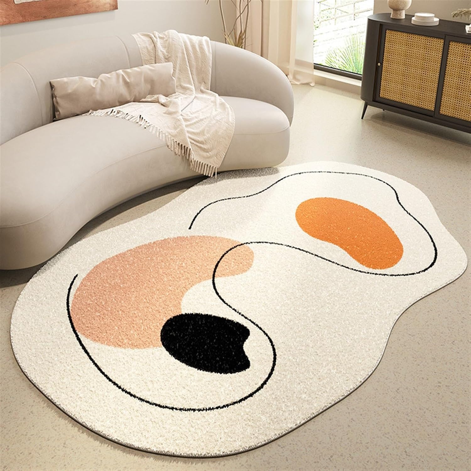 Tapis abstrait minimaliste irrégulier D 180x280cm lavable