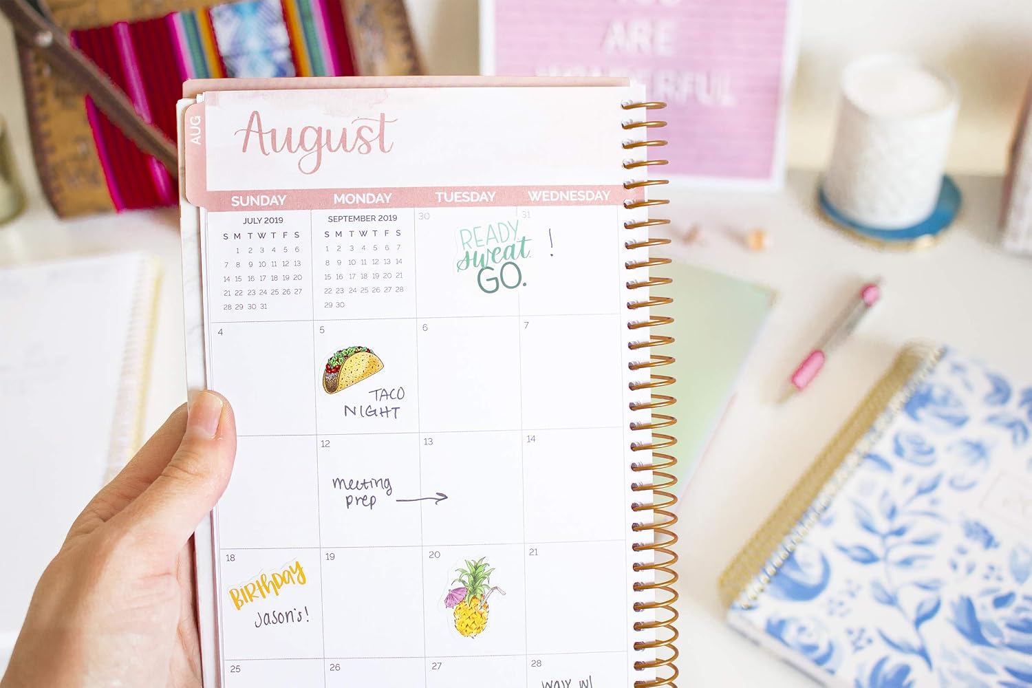bloom daily planners 2019-2020 Academic Year Day Planner - Passion/Goal Organizer - Monthly and Weekly Dated Calendar Agenda Book - (August 2019 - July 2020) - 6" x 9" - Color Blocking Marble