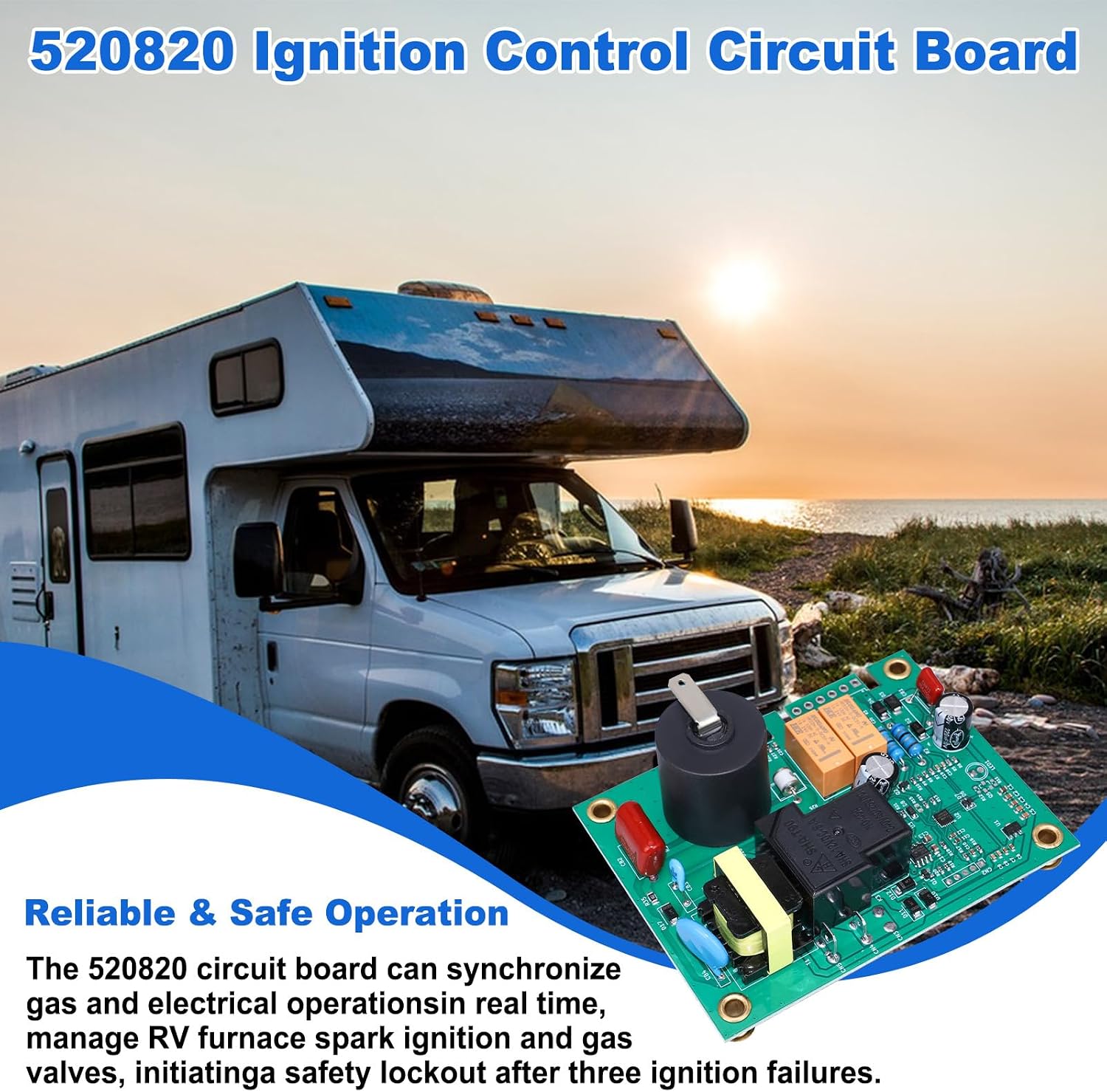 520820 RV Furnace Fan Control Ignition Circuit Board Compatible with Suburban SF-20 SF-25 SF-30 SF-35 SF-42 NT-12 NT-16 NT-20 DD-17DSI Replace for 521099 520741 520871 520814 33550L AP4896608