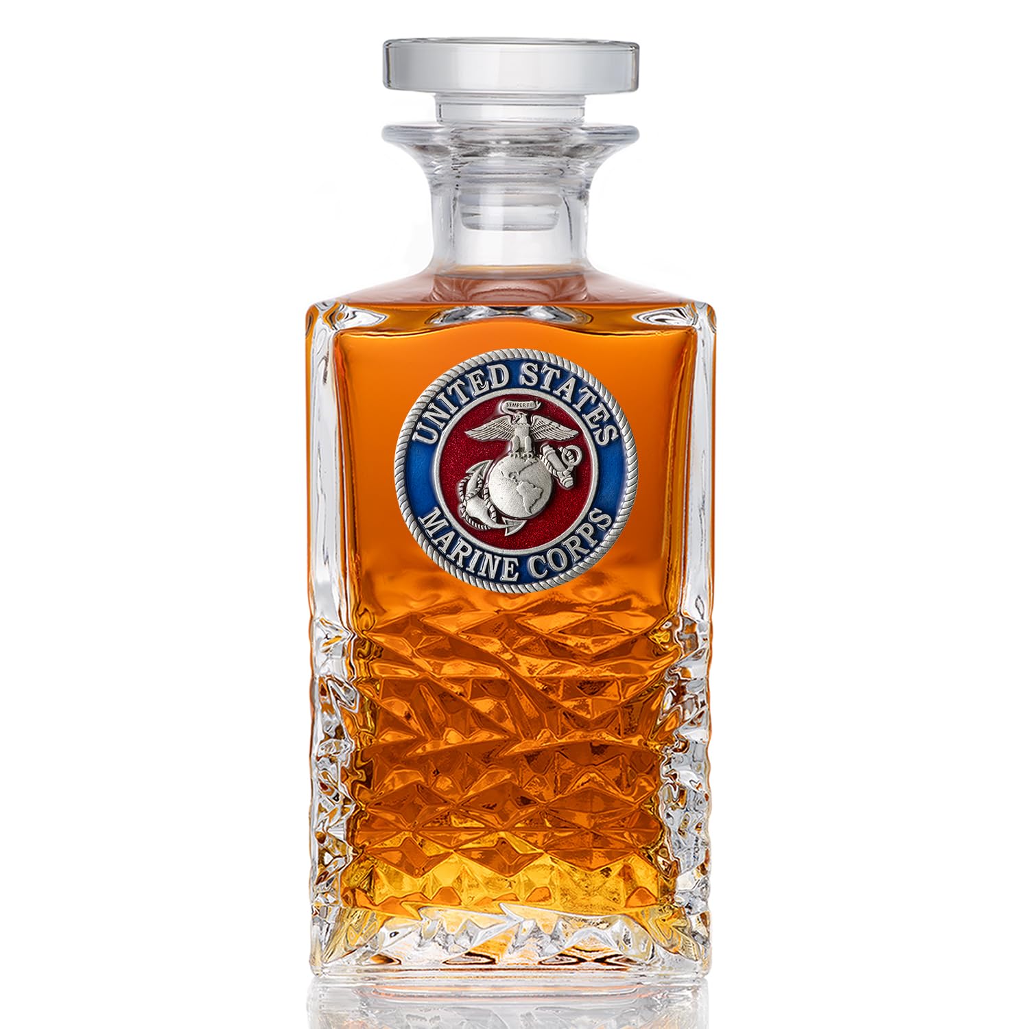 Heritage Pewter Marines Decanter – Eagle Globe &amp; Anchor | 25 OZ Liquor Pourer | Expertly Crafted Pewter Glass