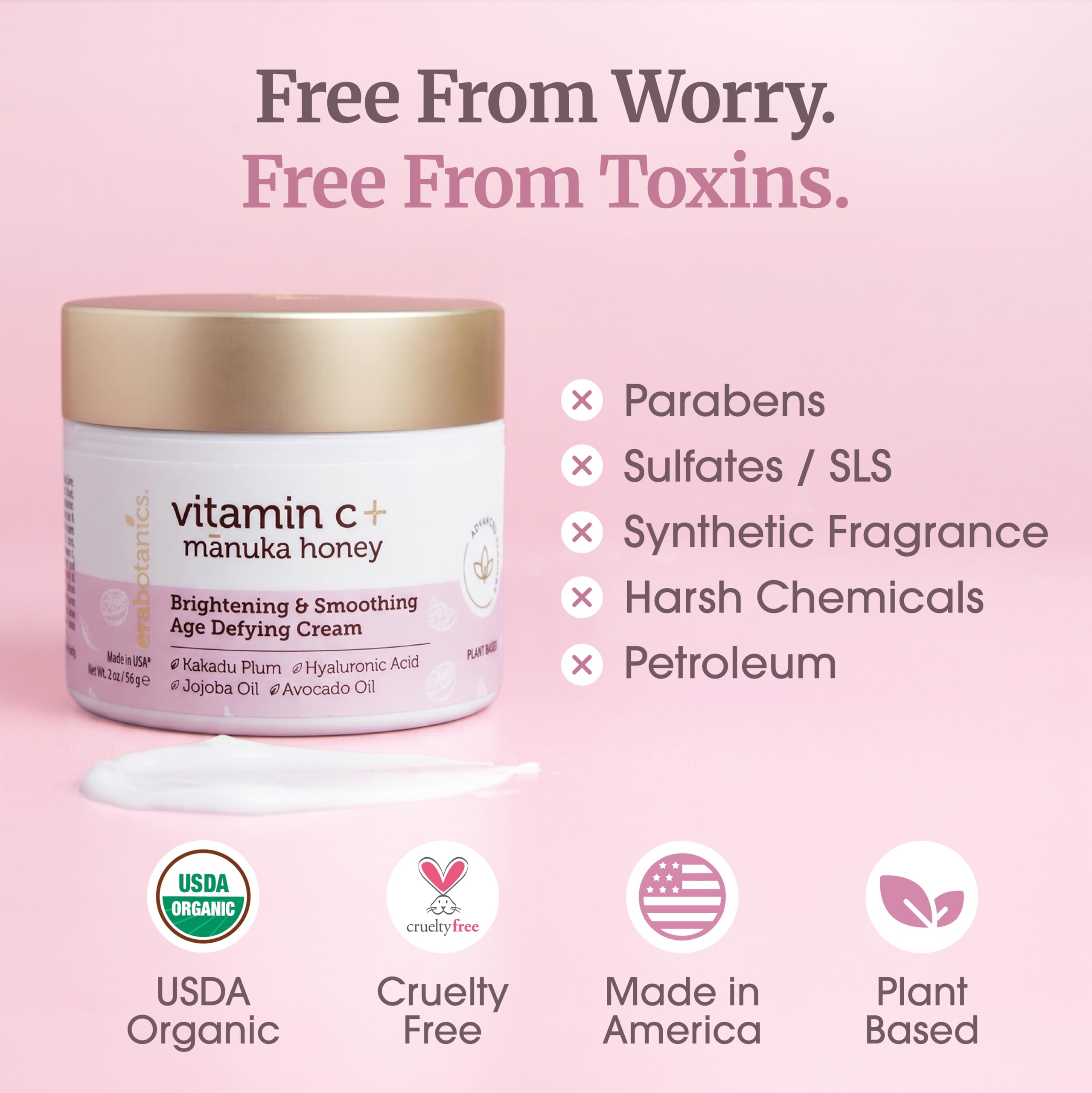 Amazon.com: Era Organics Vitamin C Face Cream - Brightening Anti
