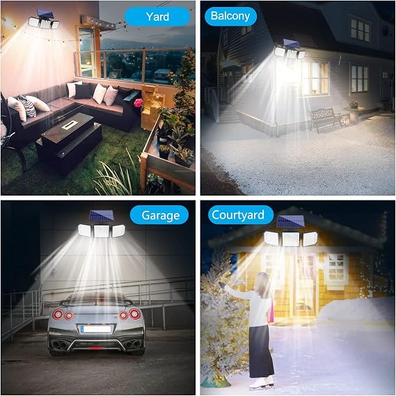 Solar Outdoor Security Lights Motion Sensor 2500LM Waterproof2Pack