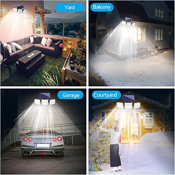 Solar Outdoor Security Lights Motion Sensor 2500LM Waterproof2Pack