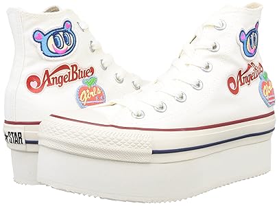 新品✨コンバース×エンジェルブルー ハイカット厚底スニーカー 箱タグ付属 新品✨コンバース×エンジェルブルー ハイカット厚底スニーカー