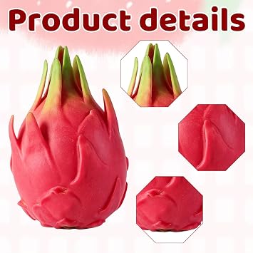 Strawberry Squishy, Dragon Fruit Squishies for Office Breaks and Travel, Hand Exercise Grip Strengthener, Party Gift Favors, Two Fruit Squishy Set
