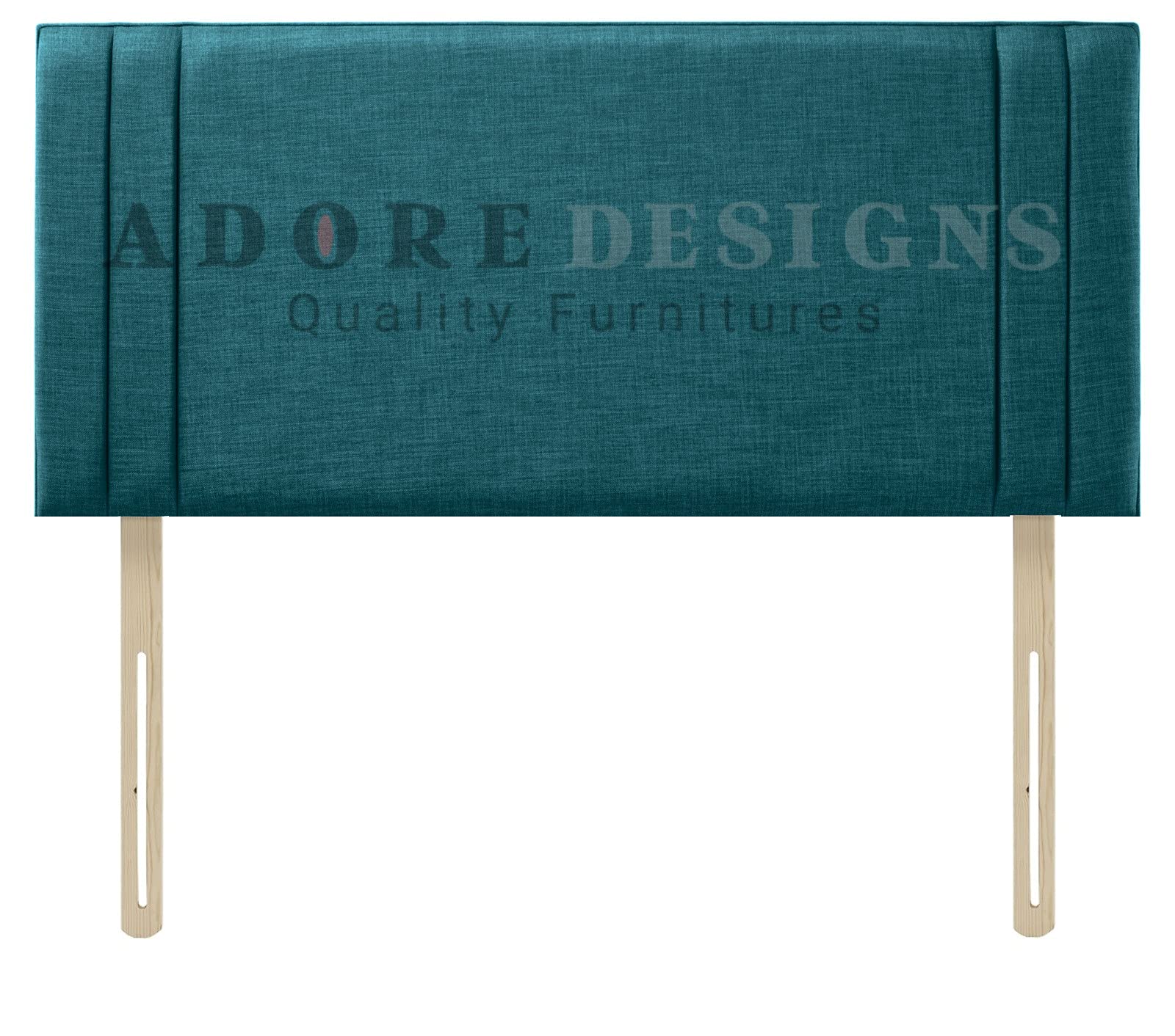 Divan Bed Headboard | Rio 2 Turin Fabric Headboards for 2ft6 Small Size Bed Frame |Elegant design wooden material headboards for beds (Teal,2ft6 Small Single H-24inch)
